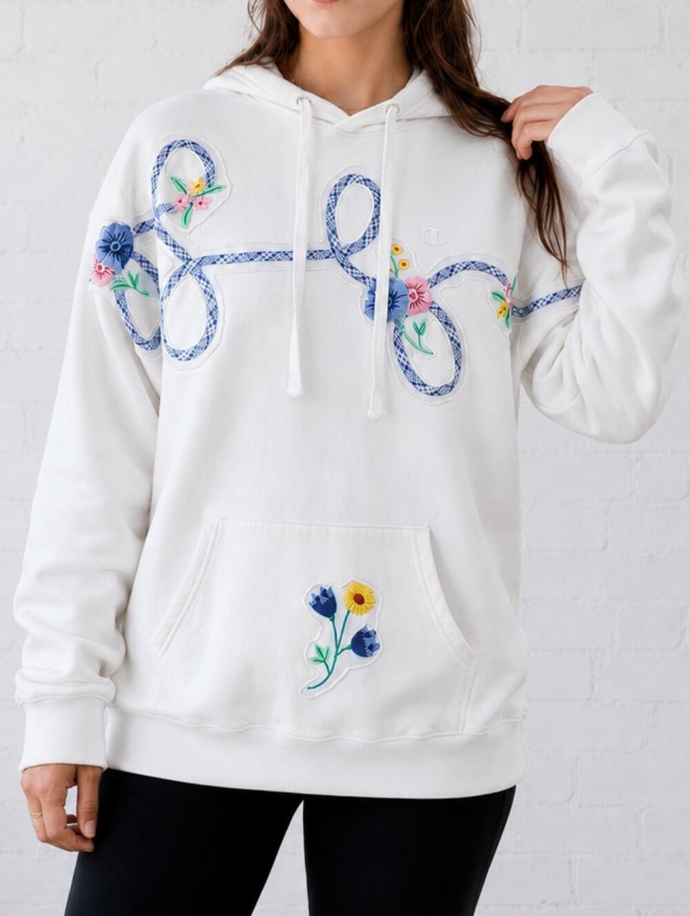 Upcycled- Painted Wildflower Trail Hoodie